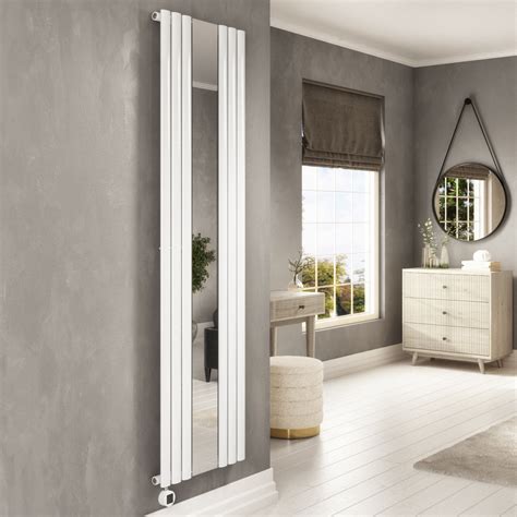 White Electric Vertical Designer Radiator 12kw With Mirror And Wifi