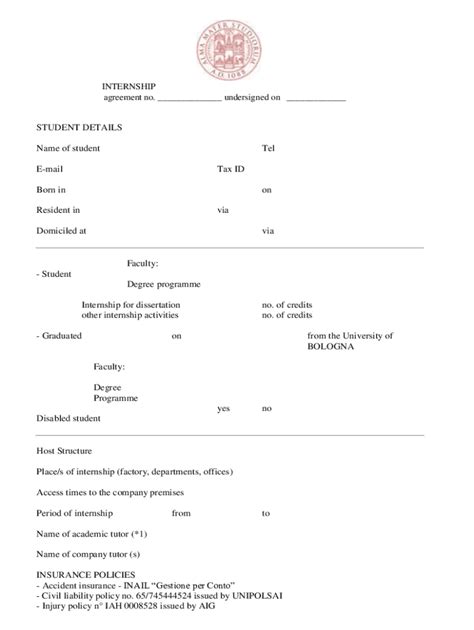 Fillable Online Cgs Internship Agreement Form Fax Email Print Pdffiller