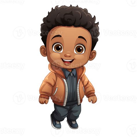 Cute Black Baby Boy Clipart Illustration AI Generative 27238134 PNG