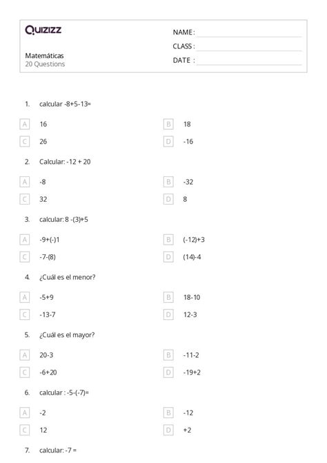 50 Rompecabezas Matemáticos Hojas De Trabajo En Quizizz Gratis E Imprimible