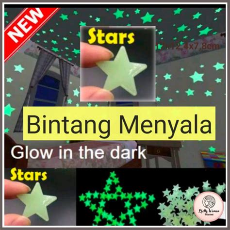 Jual 1 Pcs 1 Biji Stiker Star Glow In The Dark Bintang Menyala Saat