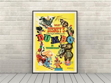 Poster Dumbo Movie Poster Vintage Disney Movie Poster Classic Walt