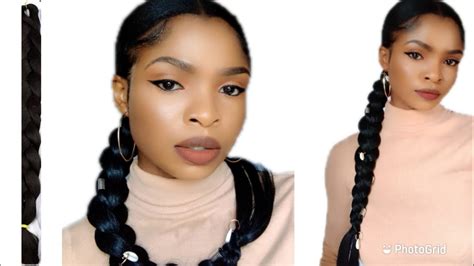 Sleek Long Braided Ponytail On Natural Hair Easy Protective Styles