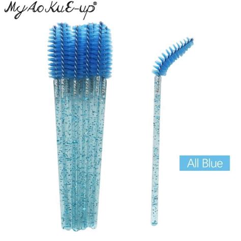 Crs Tout Bleu Pi Ces Pinceaux Cils Microbrosse Sourcils Pour