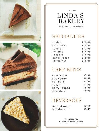 Customize 26 Bakery Menu Templates Online Canva