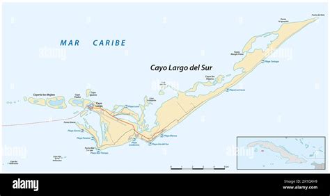 Cayo largo del sur island map hi-res stock photography and images - Alamy