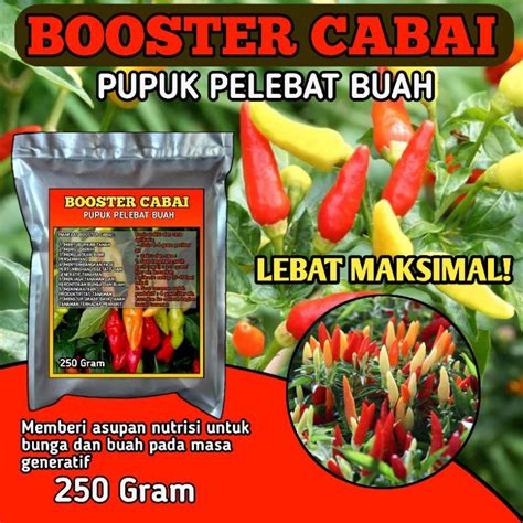 Jual Pupuk Booster Pelebat Buah Cabai Nutrisi Untuk Bunga Dan Buah Anti