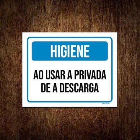 Kit Placas Higiene Ao Usar Privada De Descarga Sinalizo Placa