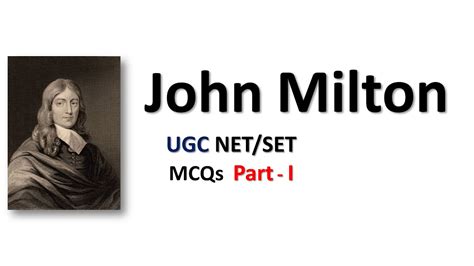 John Milton MCQs Important MCQ On John Milton English Literature