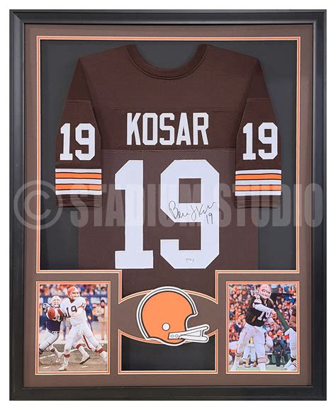 Bernie Kosar Autographed Framed Browns Brown Jersey The Stadium Studio