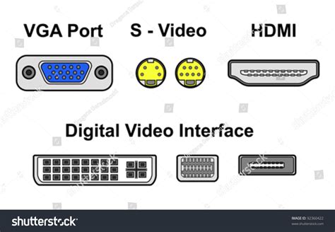 Digital Video Interface Vga Hdmi Ports Stock Vector (Royalty Free ...