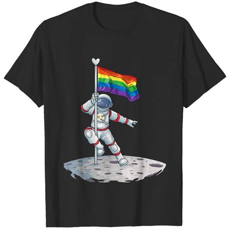 Lgbt Pride Funny Lgbt Astronaut Lgbtq Moon Rainbow Flag T Shirts Sold