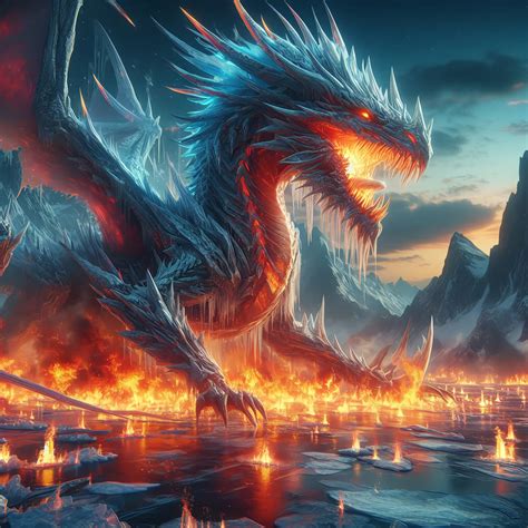 Fire Ice Dragon by Minetube360 on DeviantArt