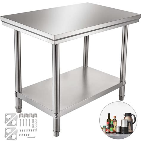 Vevor Work Table X X Inches Nsf Stainless Steel Work Table For