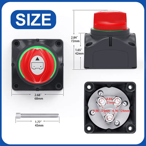 1 Peça Interruptor De Desconexão De Bateria 1 2 ambos desligados 12v