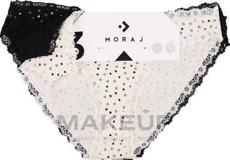 Moraj Women Mini Bikini Panties With Hearts Lace 3 Pcs Makeup Ie