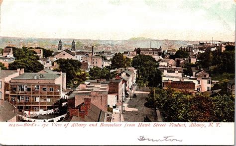 Pc Birds Eye View Of Albany And Rensselaer From Hawk Street Viaduct