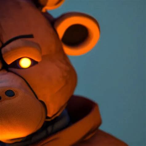 Krea A Photo Of The Person In Black Bear Suit Animatronic Black Freddy Fazbear With Red