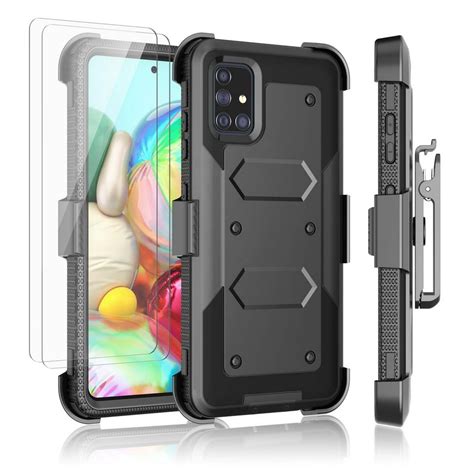 Samsung Galaxy A71 5g Case Holster Clip Tekcoo Shock Absorbing Black Secure Swivel Locking