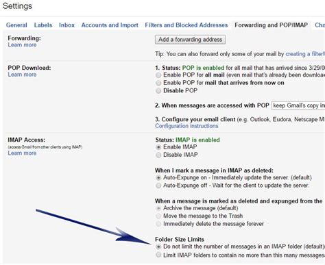 How Do I Change The IMAP Folder Limit For Google Apps And Gmail