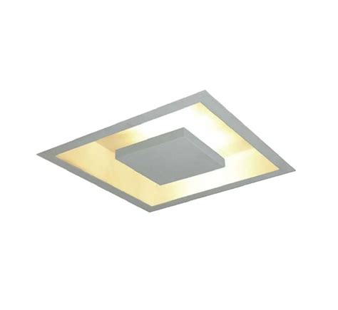 Plafon Rebatedor Embutir Quadrado 50cm Branco Luz Indireta Quarto Sala