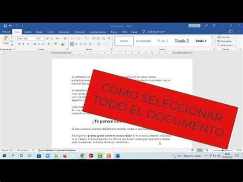 Como seleccionar todo el documento en Word fácil y sencillo 2022