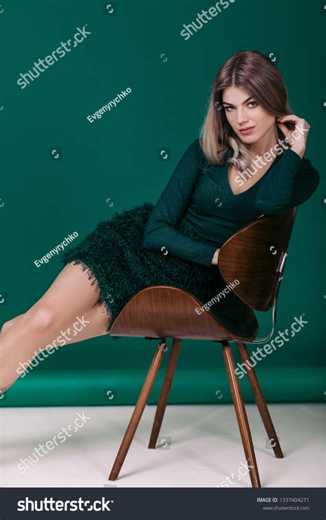 Sensual Beautiful Blonde Woman Green Dress Stock Photo Shutterstock