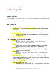 Final Exam Study Guide Psy Sep Docx Psy Introduction To