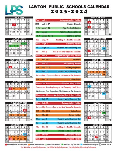 School Calendar & Hours | Lawton Public Schools