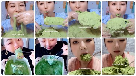 Asmr Delicious Matcha Ice Eating By Queen 👸🏻and Ice Matcha Mukbang