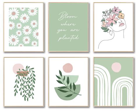 Buy Green And Pink Room Decor Aesthetic S Pcs Aesthetic Wall Decor