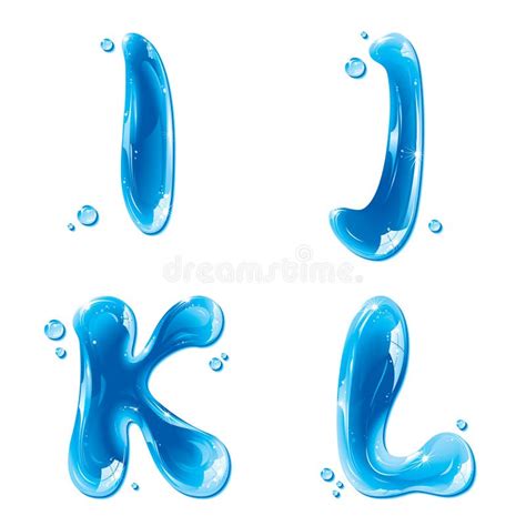 Abc Water Liquid Letter Set Capital X Y Z Stock Vector