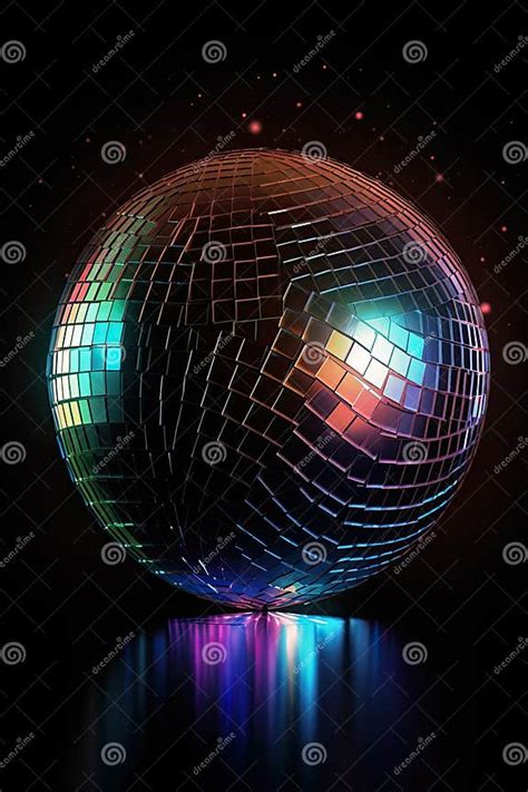 Vertical Image Of A Stunning Disco Ball With Fantastic Colorful Lights