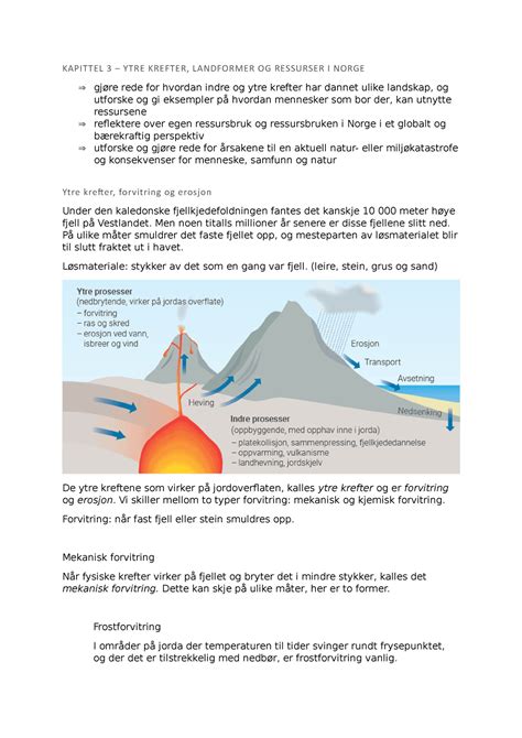 Geofag Kapittel 3 KAPITTEL 3 YTRE KREFTER LANDFORMER OG RESSURSER