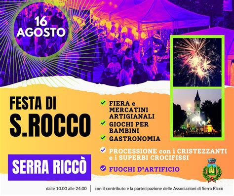 La Festa Di San Rocco A Serra Ricc Giteinliguria It