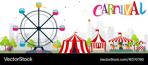 Colorful Funfair And Carnival Background Vector Image