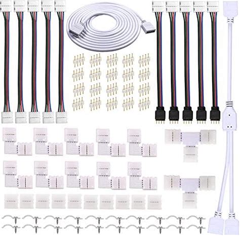 FSJEE Connettore Led 4 Pin Kit Connettore Per Strisce LED DIY Per 5050