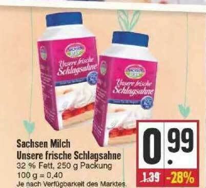 Sachsen Milch Unsere Frische Schlagsahne Angebot Bei Edeka