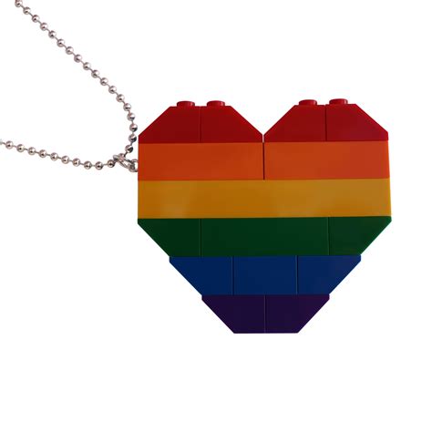 Collar Gay Pride Rainbow Colgante de corazón grueso hecho Etsy España