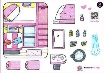 The Paper Doll Is Made To Look Like A Pink Camper With Its Door Open