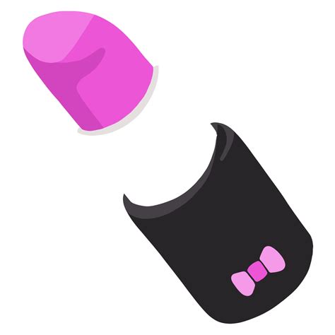 Cute Hand Drawn Hot Pink Lipstick In Black Tube Package Doodle Cartoon Illustration Png