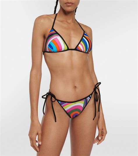 Pucci Printed Triangle Bikini Top Emilio Pucci