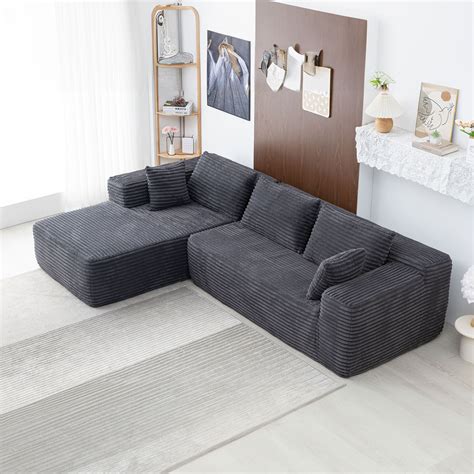 Ivy Bronx Modern Ribbed Sectional Sofa Wayfair