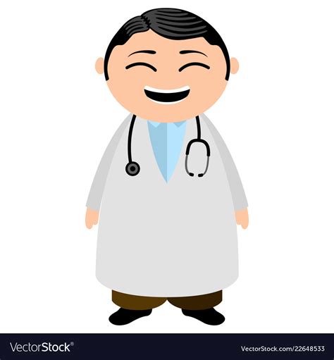 Asian doctor cartoon character Royalty Free Vector Image