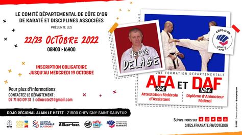 Inscription formation AFA DAF Comité Départemental de Côte d Or de