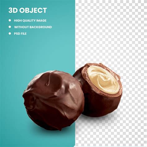 Deux Chocolats Une Truffe Au Chocolat Un Bonbon Des Boules De