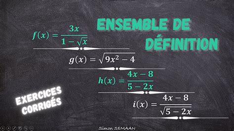 Ensemble de définition d une fonction 4 exercices corrigés Seconde