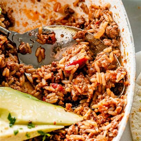 Easy Taco Beef And Rice Skillet Diethood