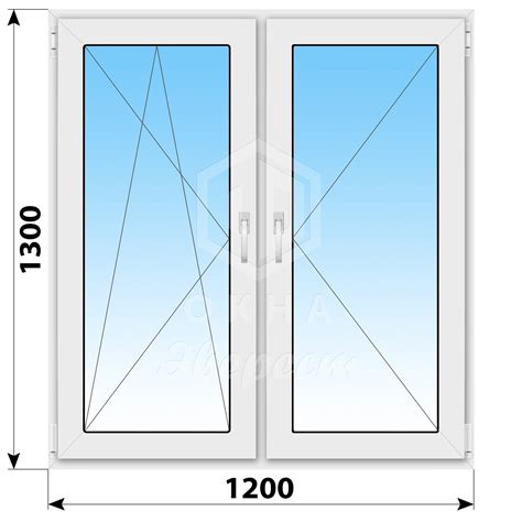 Двухстворчатое пластиковое окно 1200x1300 ПО-П - купить недорого в ...