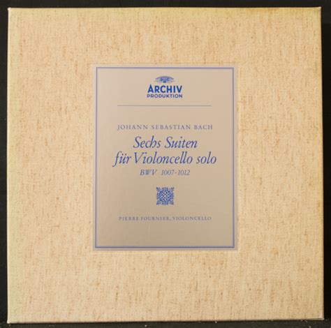 Johann Sebastian Bach Pierre Fournier Sechs Suiten F R Violoncello